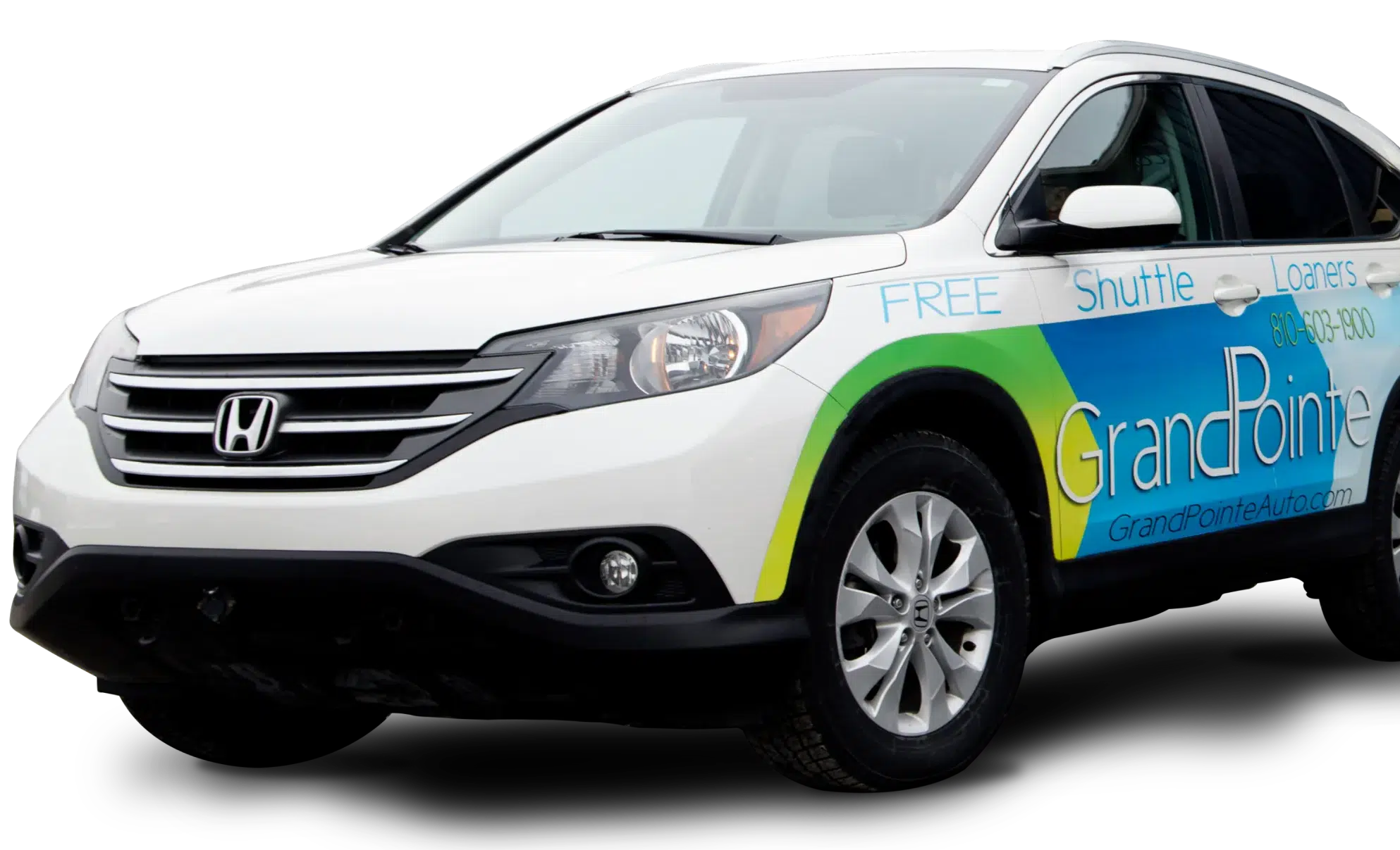 Honda SUV with promotional graphics